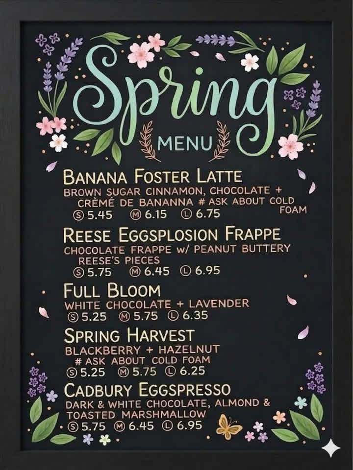 Flowerworks Spring Menu